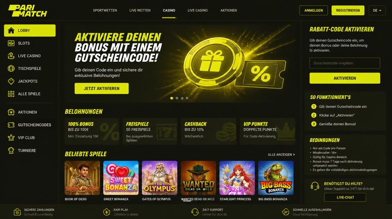 Bonuscodes, Promo-PINs, Angebotsaktivierung und Bonusbedingungen